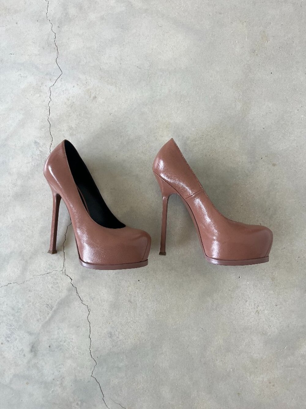 YSL Yves Saint Laurent Tribtoo 105 Vernigolf Platform Pumps 38